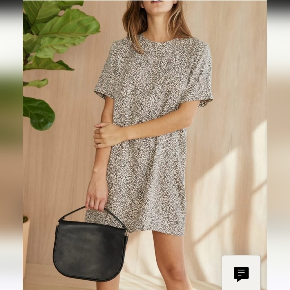 Jenni Kayne Leopard Print T-Shirt Dress Size XL